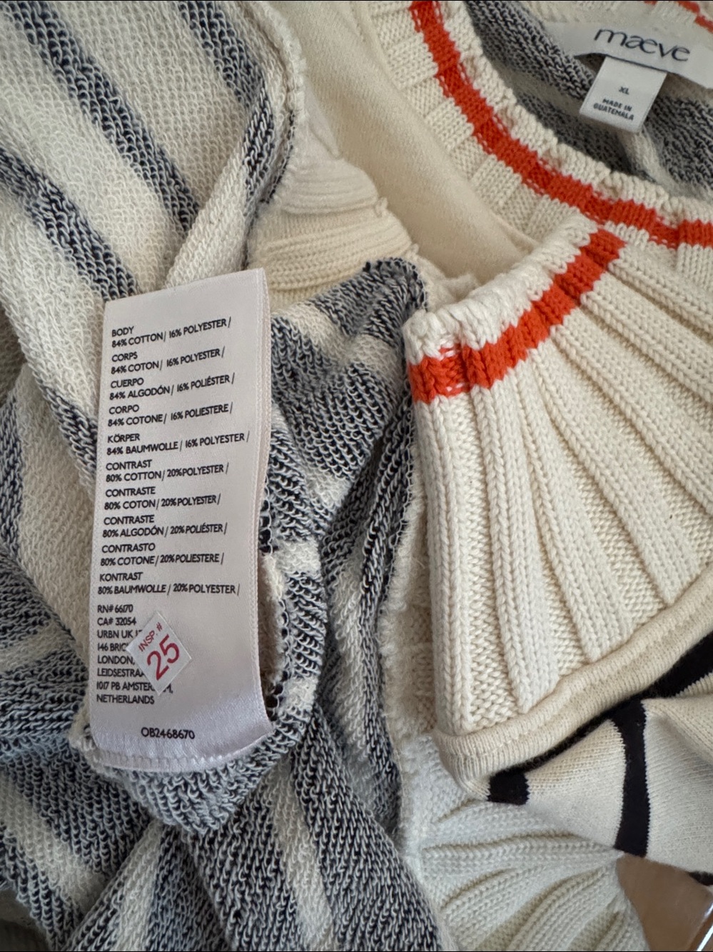 NWT Size XL - Anthropologie Striped Heart Sweatshirt 84% Cotton - Picture 16 of 16